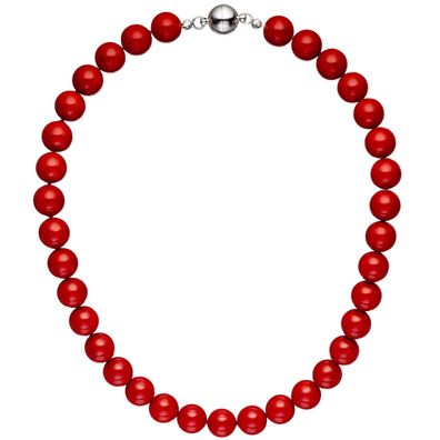 Echt. Chic. Halskette Kette Muschelkern Perlen rot 45 cm Perlenkette