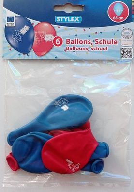 Stylex 14757 Luftballons Schule, 6er Beutel