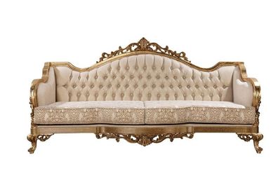 Klassische Couch Sofa Möbel Dreisitzer Couchen 218cm Sofas Barock Rokoko