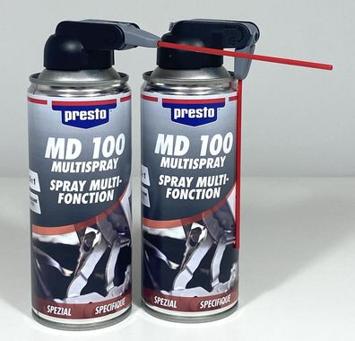 2x Presto MD 100 Multi-Spray 400 ml Rostlöser Schmierstoff Multifunktionsspray