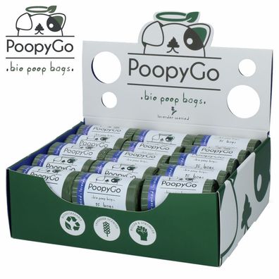 PoopyGo Kotbeutel - 30 Rollen - 450 Hundekotbeutel mit Lavendelduft - poop bags