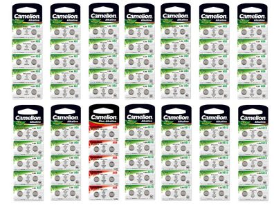 Camelion AG 0 -13 Knopfzellen Uhrenbatterien Alkaline im 10´er Blister Pack