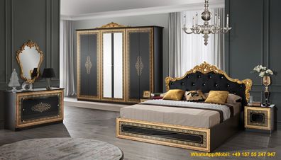 Klassisches Schlafzimmer Anastasia Komplett-Set Kopfteil mit Polsterung Barock