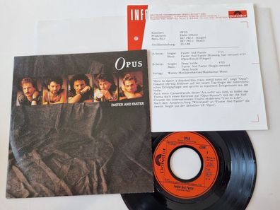 Opus - Faster and faster 7'' Vinyl Germany WITH PROMO FACTS