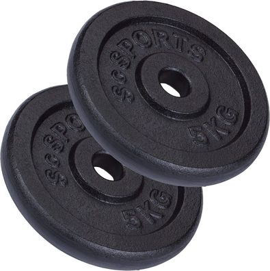 ScSPORTS® Hantelscheiben Set 10 kg 30/31mm Gusseisen Gewichtsscheiben Gewichte