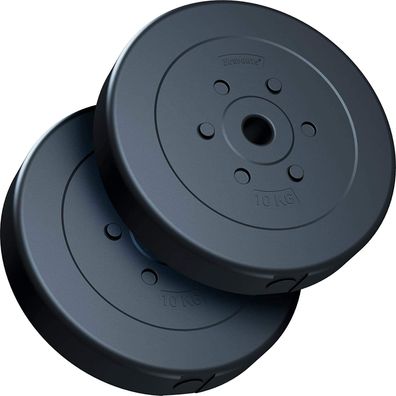 ScSPORTS® Hantelscheiben Set 20 kg 30/31mm Kunststoff Gewichtsscheiben Gewichte