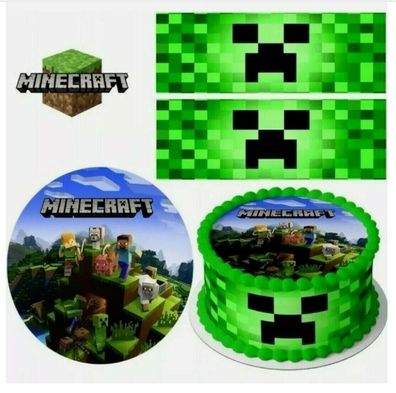 Essbar Minecraft Pixel TNT Tortenaufleger Torte Tortenbild Fototorte Zuckerbild