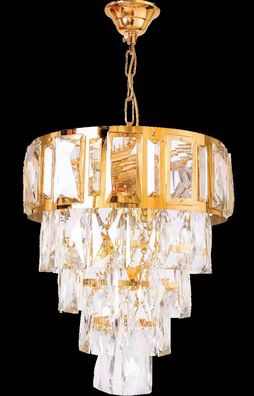 Lüster Kronleuchter Deckenleuchter Luxus Gold Deckenlampe Kristall