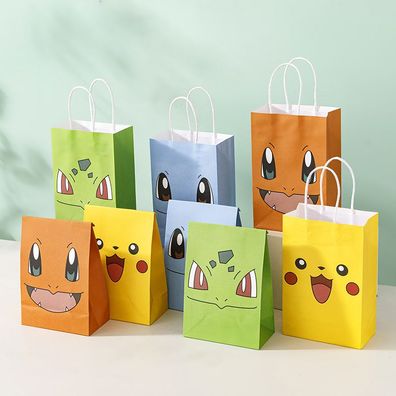 16pcs Pikachu Squirtle Geburtstag Party Geschenktasche Party Dekor Papiertüte