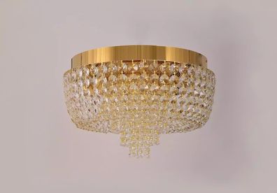 Deckenleuchter Luxus Gold Kronleuchter Deckenlampe Lüster Kristall Art