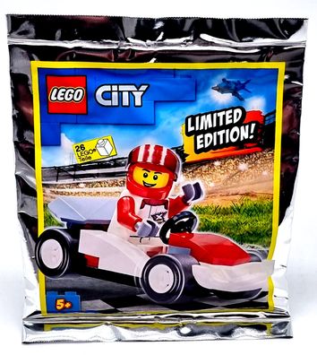 LEGO City 952005 Figur Rennfahrer mit Rennauto Team RED