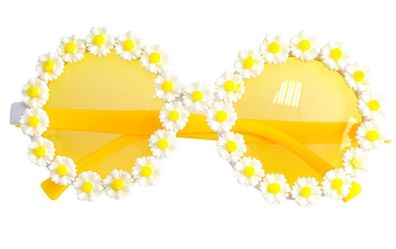 gelbe Blumen Brille Margeriten Blütenbrille Sommer Sonne Festival Karneval