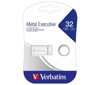 Verbatin USB 2.0 Stick 32GB, Metal Executive, Silber