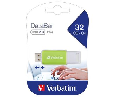 Verbatim USB 2.0 Stick 32GB, DataBar, grün