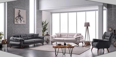 Luxus Sofagarnitur 3 + 3 + 1 Sitzer Wohnzimmer Design Couchen Sofa Möbel