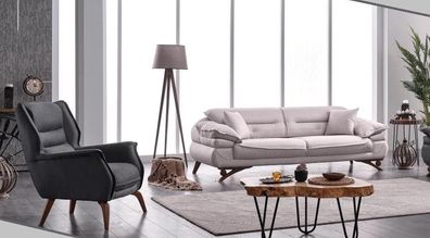 Sofagarnitur 3 + 1 Sitzer Stil Modern Luxus Möbel Polster Stoff Relax Sofa