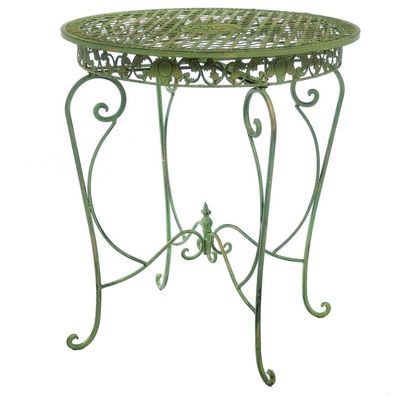 Gartentisch in hellem creme grün Tisch Garten Eisen antik Stil garden table iron