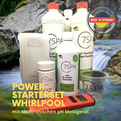 7SPA Whirlpool Powerset, chlorfreie Desinfektion und elektronischen pH Tester