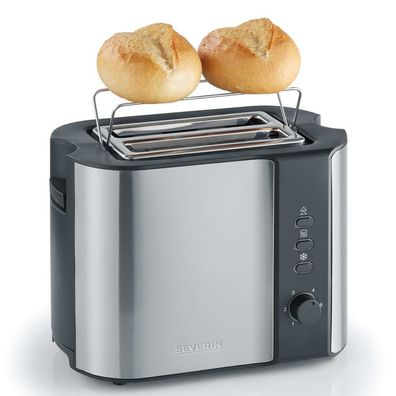 Severin AT2589 Toaster 2 Scheibe(n) 800 W in Schwarz, Edelstahl