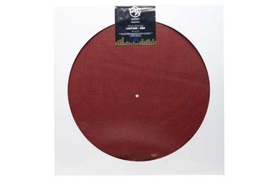 Schallplatten-Matte Slipmat (Leder rot) - - (Vinyl / Zubeh...