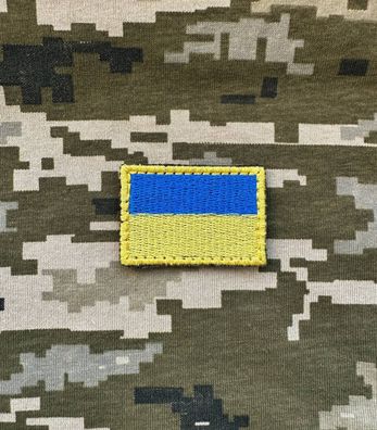 Patch Ukrainische Flagge Gelb - Blau, Klett Ukraine Morale Aufnäher ZSU