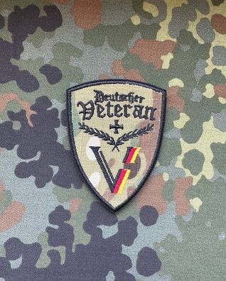 Patch "Bundeswehr - Deutscher Veteran" in Multicam Morale Abzeichen, Klett Aufnäher