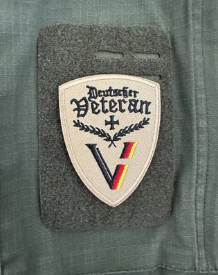 Patch "Bundeswehr - Deutscher Veteran" in Beige Wüste Morale Abzeichen Klett Aufnäher