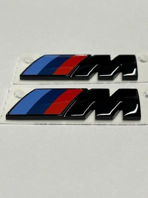 BMW M Emblem Schwarz Glanz Kotflügel Logo Seite M Paket 55x20 Limited