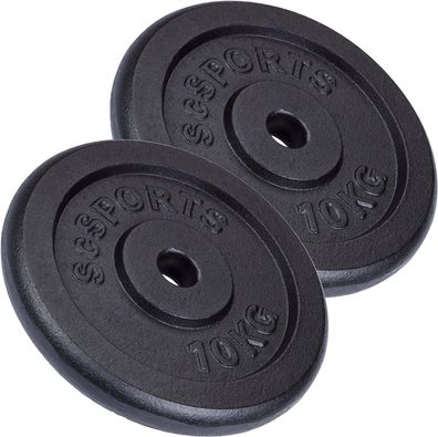 ScSPORTS® Hantelscheiben Set 20 kg 30/31mm Gusseisen Gewichtsscheiben Gewichte