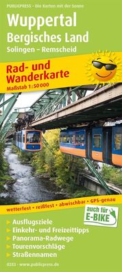 Publicpress Rad- und Wanderkarte Wuppertal - Bergisches Land, Solin