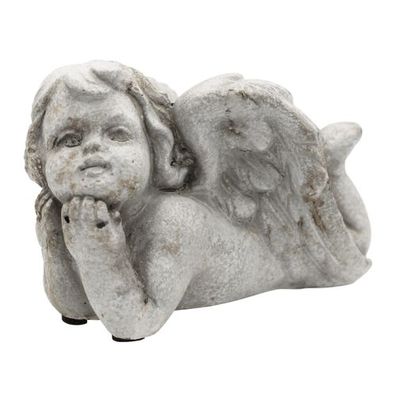 Engel liegend, ca. 13x10x9 cm, dekorativ in Antik-Optik, Grabschmuck, Grabdekora