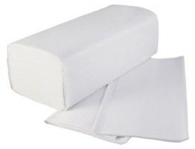 Falthandtuchpapier, 2-lagig, 100% Zellstoff, 3.200 Tücher je SET, weiß, reißfest & sa