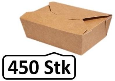 Lunch-Box 500ml 450 Stk, to go, take away, biologisch abbaubar, natürliches Design, w