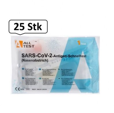 ALL TEST SARS-CoV-2 AntigenSchnelltestkits zur Eigenanwendung Anterio Nasal CE1434