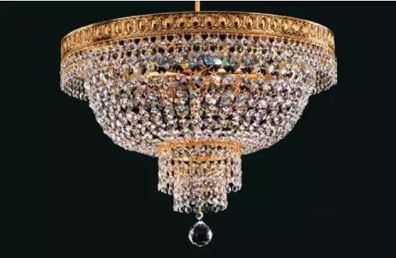 Lüster Deckenleuchter Luxus Gold Kronleuchter Deckenlampe Kristall Art