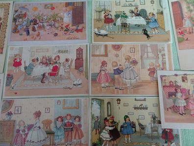 10 alte Postkarten KF VG-Bild Puppen Spielzeugmuseum Rothenburg Pauli Ebner