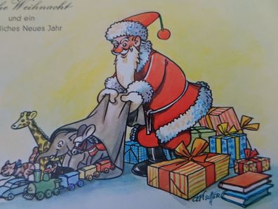 alte Postkarte Dennoch Künstlerkarte Cefischer Kinderweihnacht 2133 Weihnachtsmann