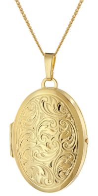 trendor Schmuck Damen-Kette mit Medaillon 925 Silber vergoldet 15548