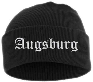 Augsburg Umschlagmütze - Altdeutsch - Bestickt - Mütze mit breitem Umsch...