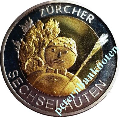 Schweiz / SWISS 5 FRANCS 2001 Züricher Sechserläuten UNC C825 * 227951