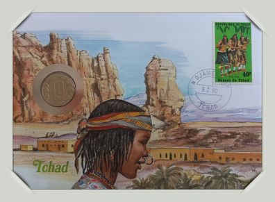 Central African States Tschad 10 Francs Numisbrief 1974-2003 7295 + 37848