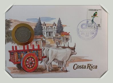 Costa Rica 5 Colones Numisbrief 1983-1993 7395 + 12478