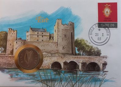 Irland / Eire 50 Pence 1970 Münze und Briefmarke Numisbrief 7495 + M08665b3