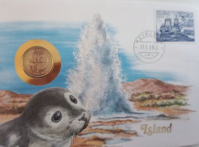 Island / Iceland 5 Kronur 1984 Münze und Briefmarke Numisbrief 7495 + M08665b3