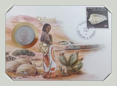Djibouti 5 Francs 1977 date Numisbrief 7395 + 06404