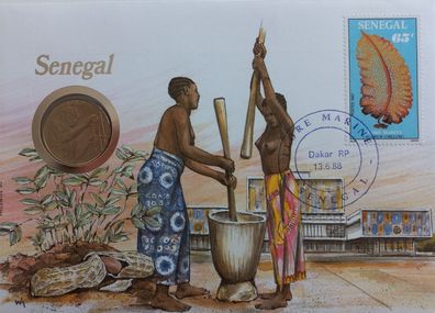 Senegal 25 Franc 1980-2012 Münze und Briefmarke Numisbrief C495*