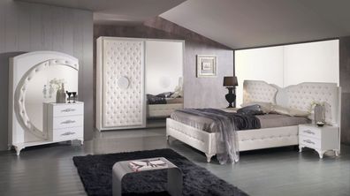 Schlafzimmer Set Anatolia 4- oder 5-teilig in Weiß-Silber