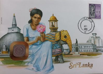 SRI LANKA 5 Cents 1978 MÜNZE / Briefmarke Numisbrief C495 + M08665b3
