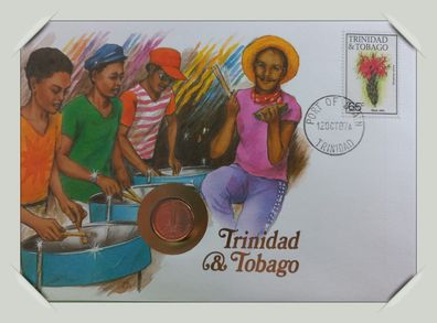 Trinidad &Tobago Numisbrief 1 Cent 1972 A295 + 12485