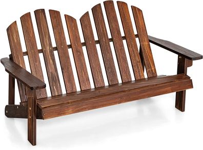 Adirondack-Stuhl für Kinder, 2-Sitzer Adirondack Chair aus Holz mit hoher Rückenlehne